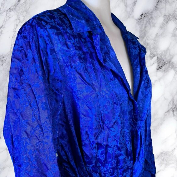 Torrid Electric Blue Jacquard Trench Coat Jacket - Picture 11 of 12